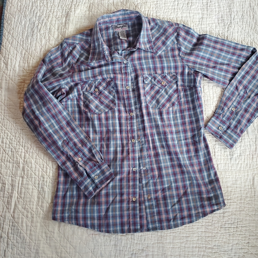 Wrangler Plaid Pearl-snap Shirt